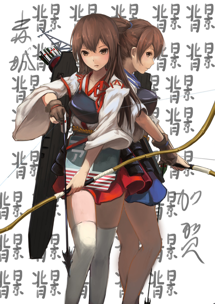 kaga and akagi (kantai collection) drawn by z.h.y