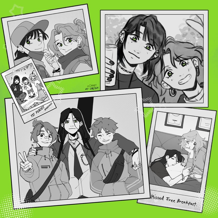 koga mitsuki, oosawa aya, oosawa amu, and oosawa aki (kininatteru hito ga otoko ja nakatta) drawn by arai_sumiko and omnlet