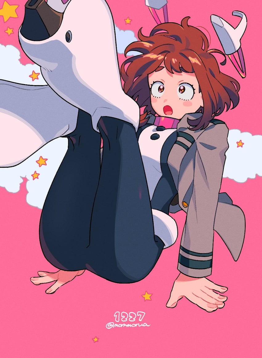 uraraka ochaco (boku no hero academia) drawn by mommorua