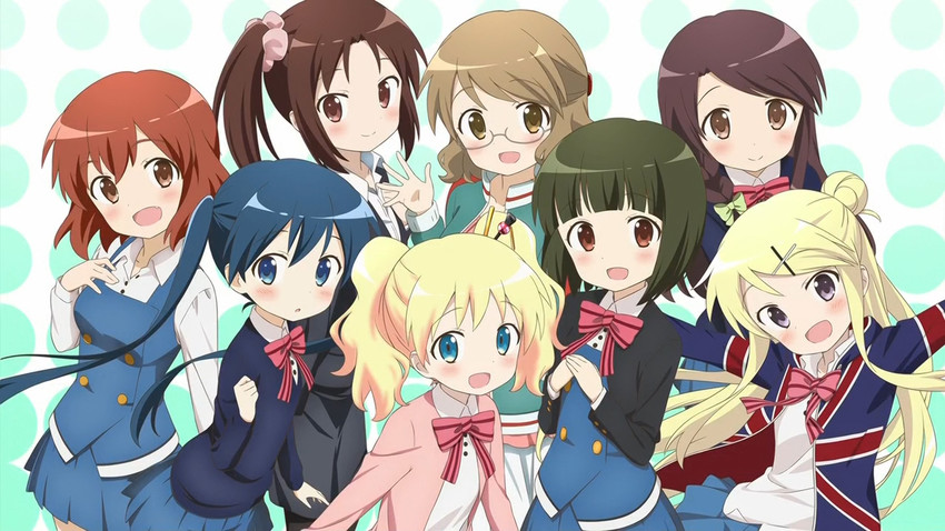 kujou karen, alice cartelet, komichi aya, oomiya shinobu, inokuma youko, and 3 more (kin-iro mosaic)