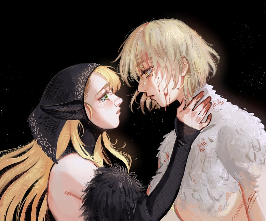 marcille donato and falin touden (dungeon meshi) drawn by catsanie