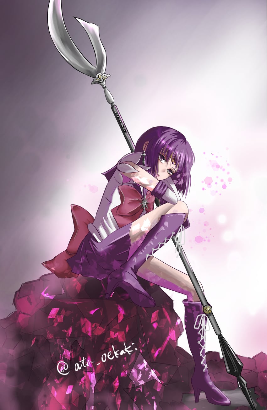 tomoe hotaru and sailor saturn (bishoujo senshi sailor moon) drawn by ata129