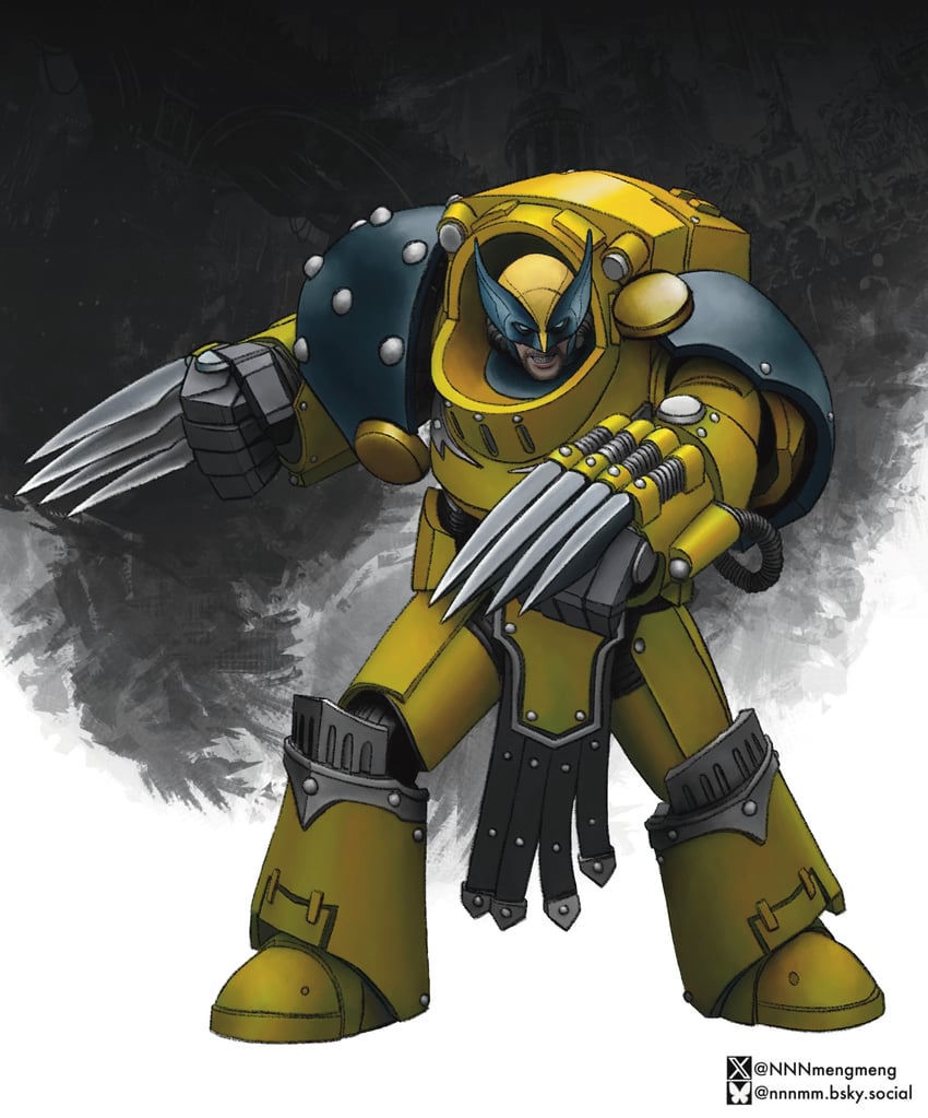 wolverine and adeptus astartes (marvel and 1 more) drawn by nnnmengmeng