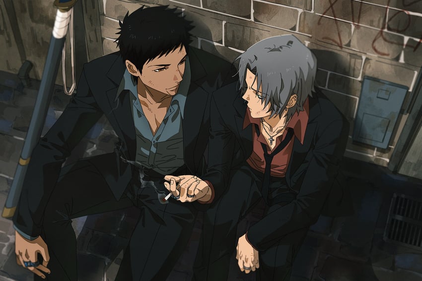 gokudera hayato and yamamoto takeshi (katekyo hitman reborn!) drawn by ngop