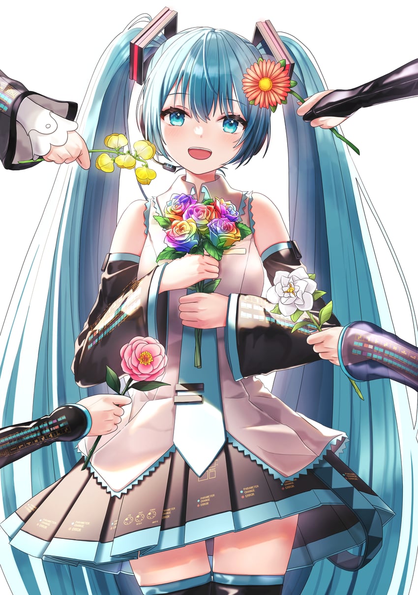 hatsune miku (vocaloid and 1 more) drawn by macha_3939