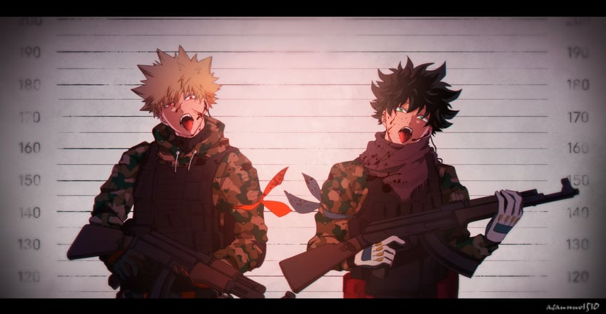 midoriya izuku and bakugou katsuki (boku no hero academia) drawn by asanuno1510