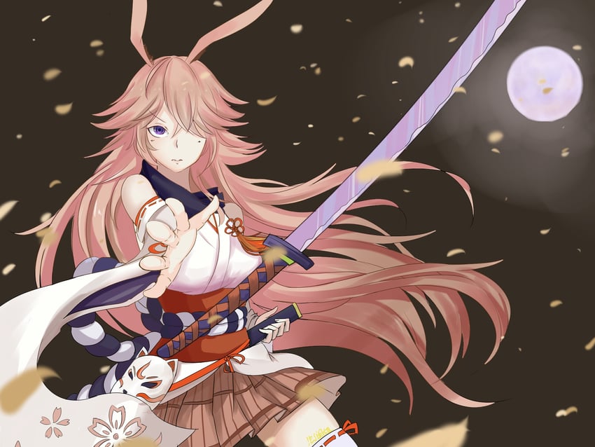 yae sakura (honkai and 1 more) drawn by cljen