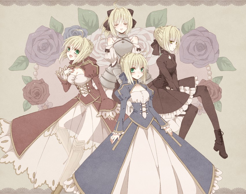 artoria pendragon, saber, nero claudius, saber alter, and saber lily (fate and 4 more) drawn by xxmlkxx