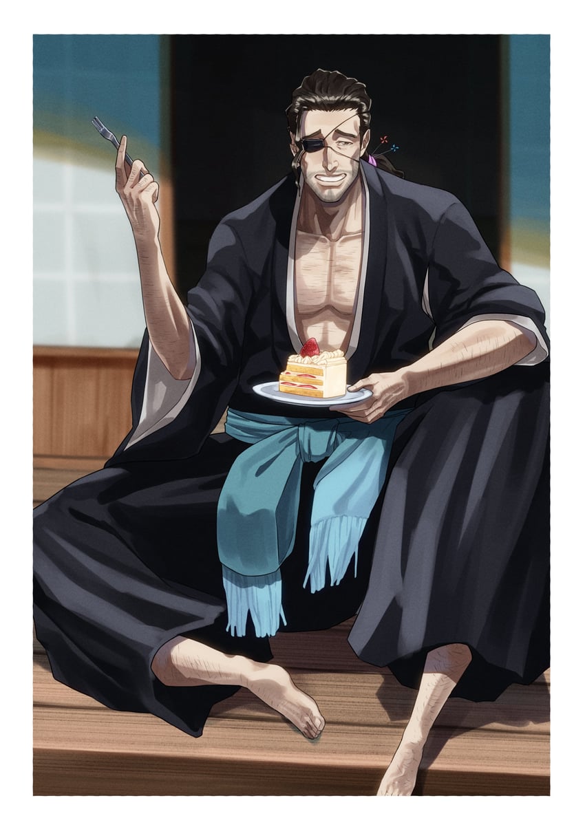 kyouraku shunsui (bleach and 1 more) drawn by 46take_e