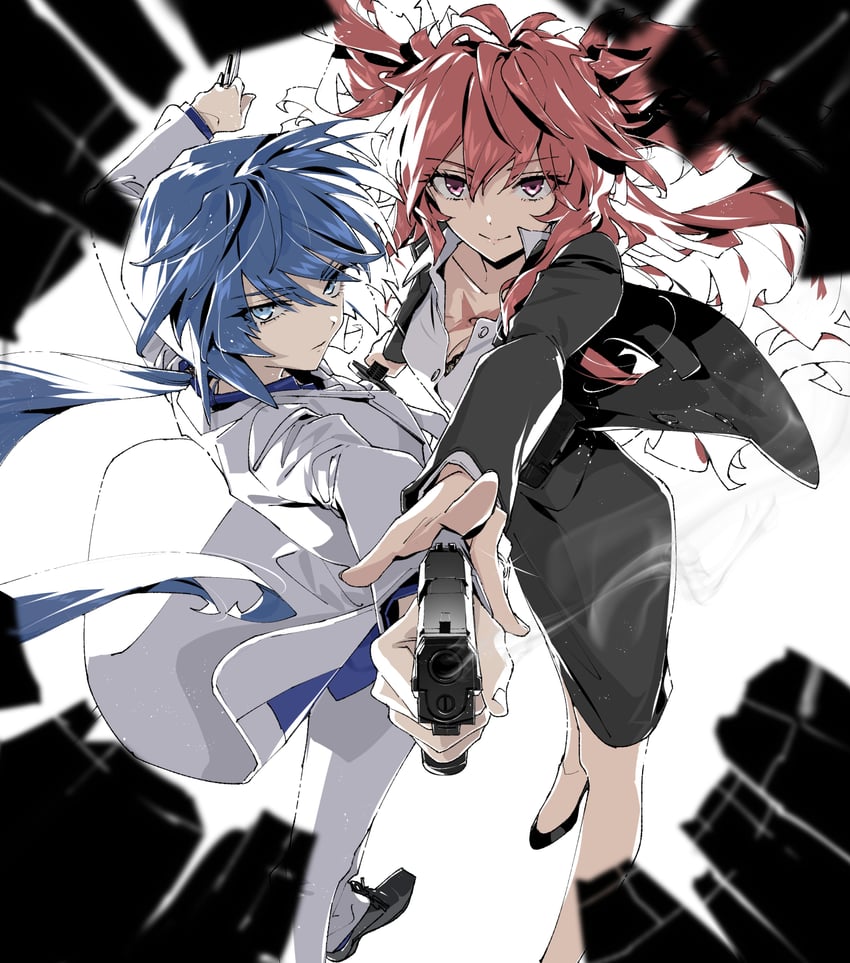 ichinose haru and azuma tokaku (akuma no riddle) drawn by minakata_sunao