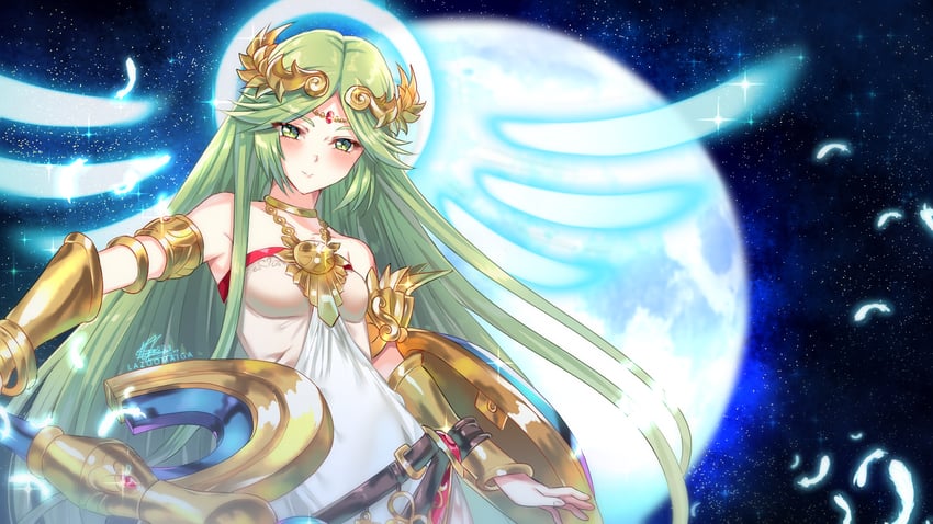 palutena (kid icarus and 1 more) drawn by lazoomaiga