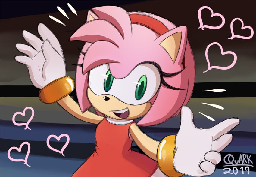 amy rose (sonic and 1 more) drawn by quark196