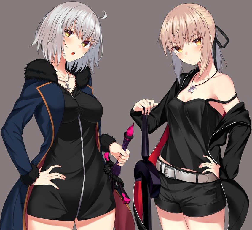 artoria pendragon, jeanne d'arc alter, and saber alter (fate and 1 more) drawn by jun_(aousa0328)