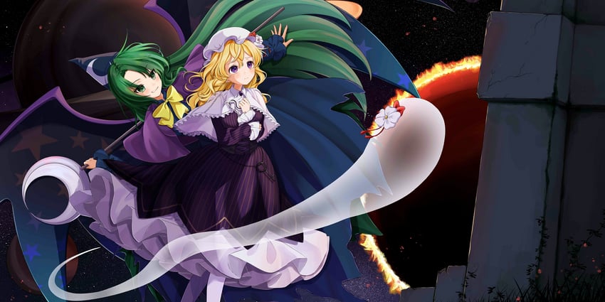 maribel hearn and mima (touhou and 1 more) drawn by buntason_(buritarooooo)