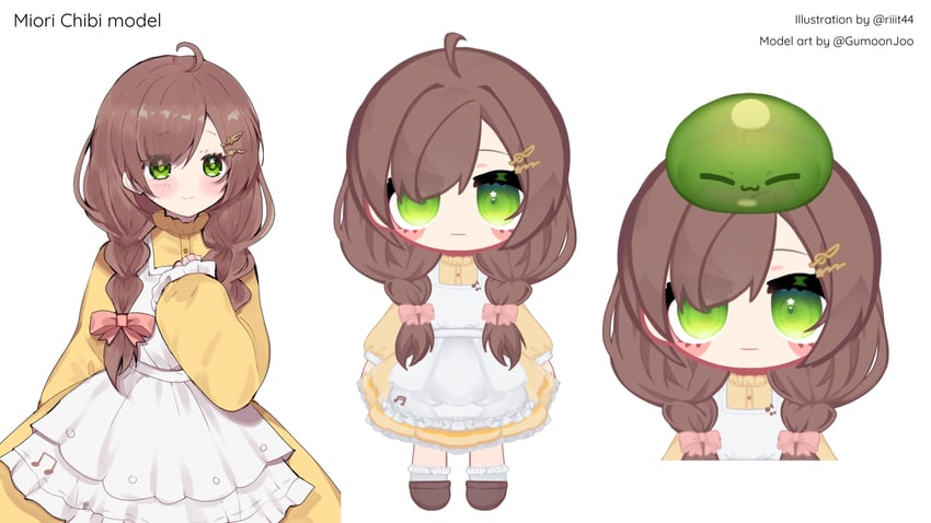 miori celesta and mogu (indie virtual youtuber) drawn by joo_gumoon and riiit44