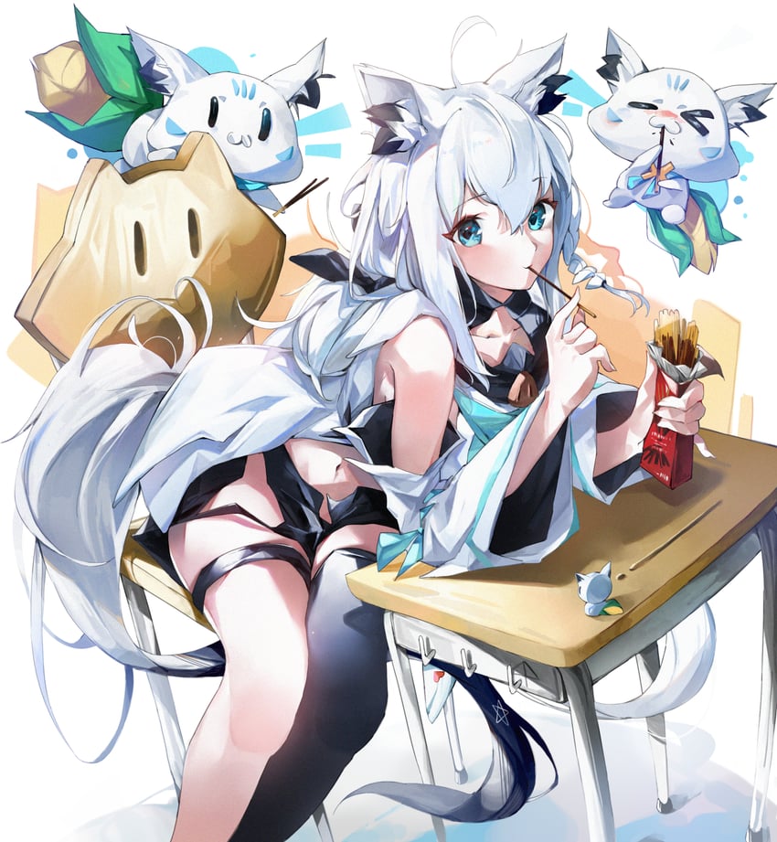 shirakami fubuki and sukonbu (hololive) drawn by ushio_(user_ndwp8857)