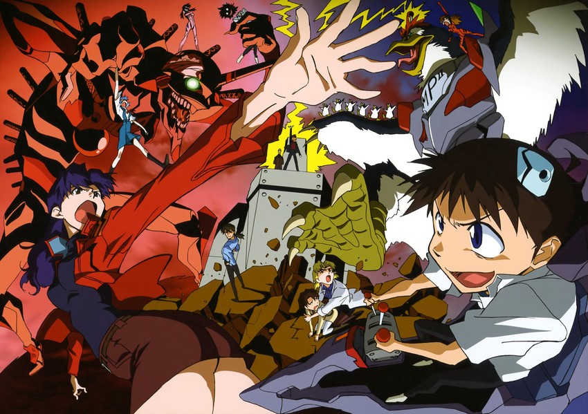 souryuu asuka langley, ayanami rei, ikari shinji, nagisa kaworu, makinami mari illustrious, and 8 more (neon genesis evangelion and 2 more) drawn by imaishi_hiroyuki