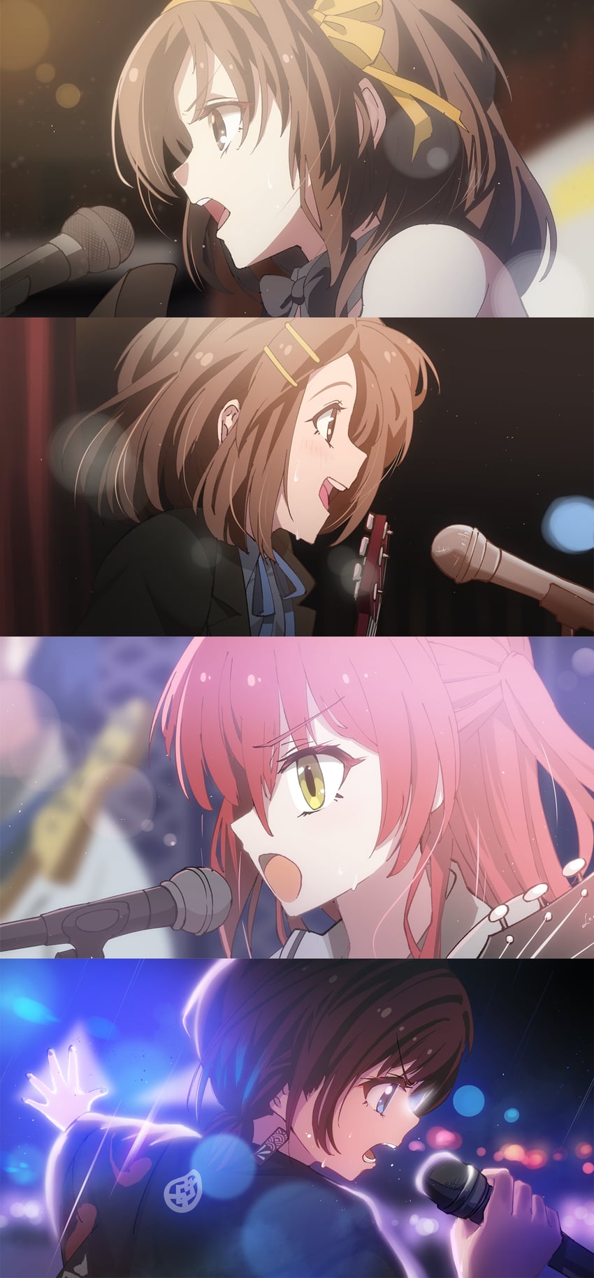 suzumiya haruhi, hirasawa yui, kita ikuyo, and iseri nina (k-on! and 3 more) drawn by aroha_j