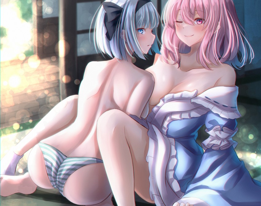 konpaku youmu and saigyouji yuyuko (touhou) drawn by shiranui_(wasuresateraito)