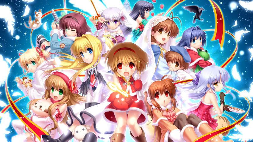 tachibana kanade, natsume rin, kamio misuzu, furukawa nagisa, nakamura yuri, and 15 more (little busters! and 6 more) drawn by zen_(kamuro)