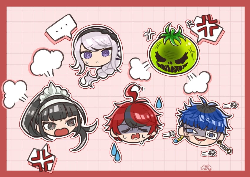 sumino takumi, omokage yugamu, kirifuji nozomi, oosuzuki kurara, and magadori kyoshika (the hundred line -last defense academy-) drawn by kisaragi_osyake