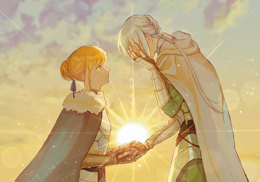 artoria pendragon, saber, and bedivere (fate and 2 more) drawn by 31tamagokake580