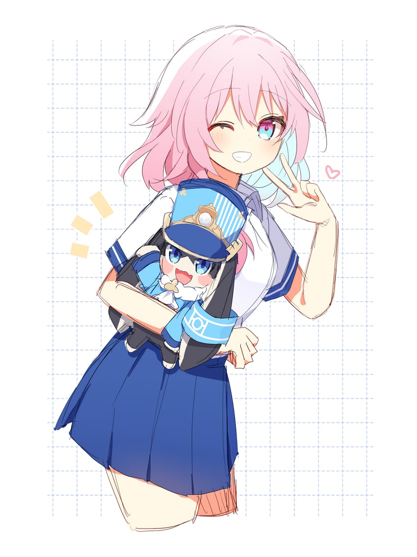 march 7th and pom-pom (honkai and 1 more) drawn by uwasewau