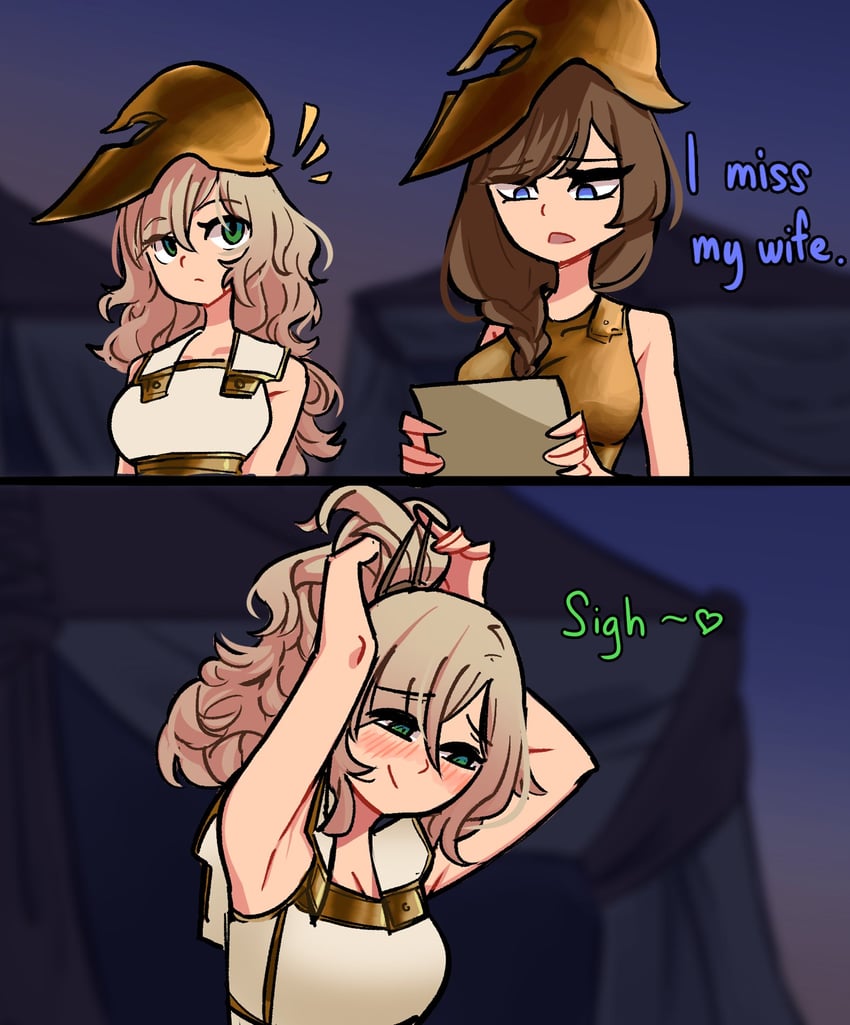 sparta-chan and hoplite (original) drawn by centurii-chan