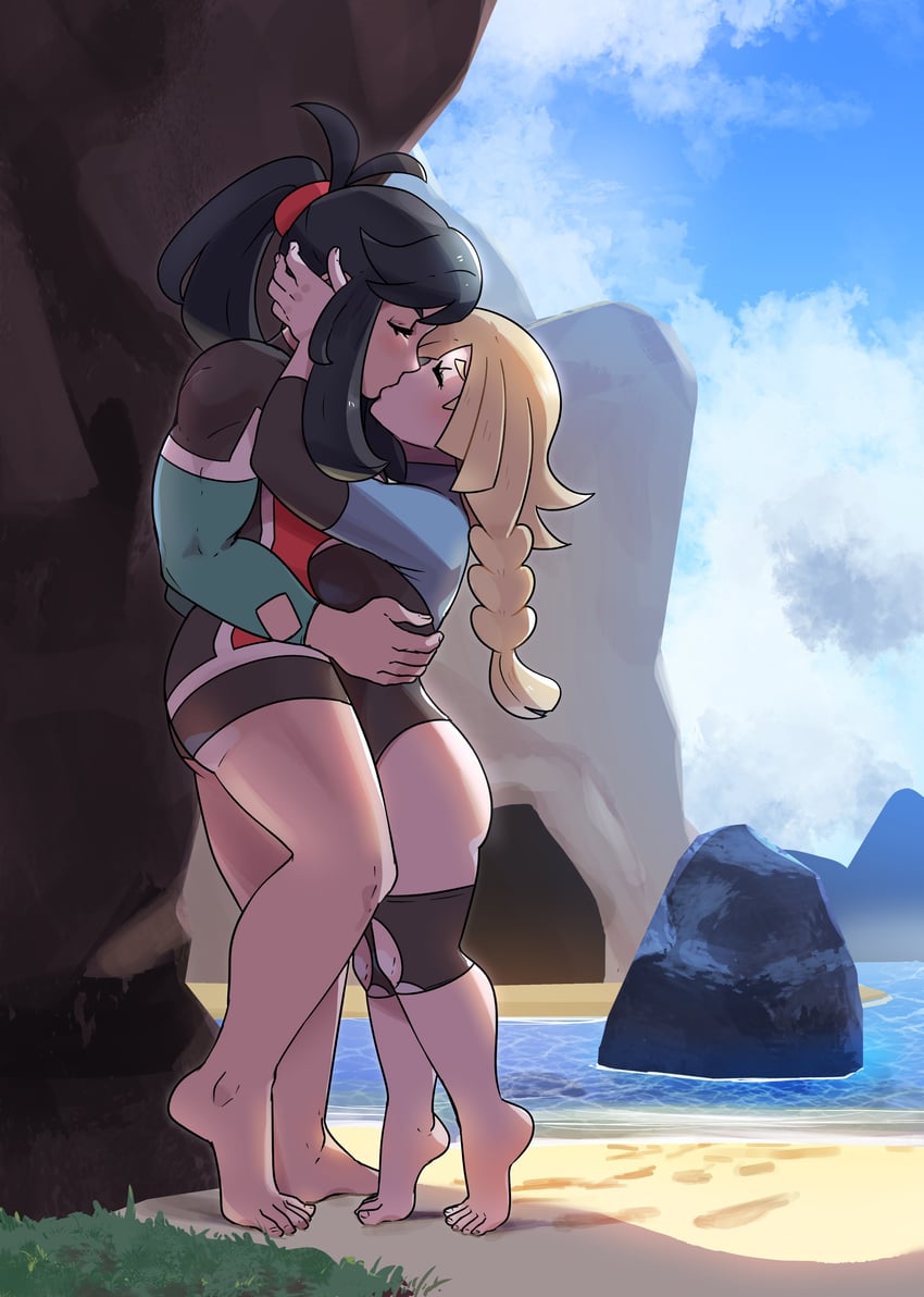 lillie and selene (pokemon and 1 more) drawn by juno_son