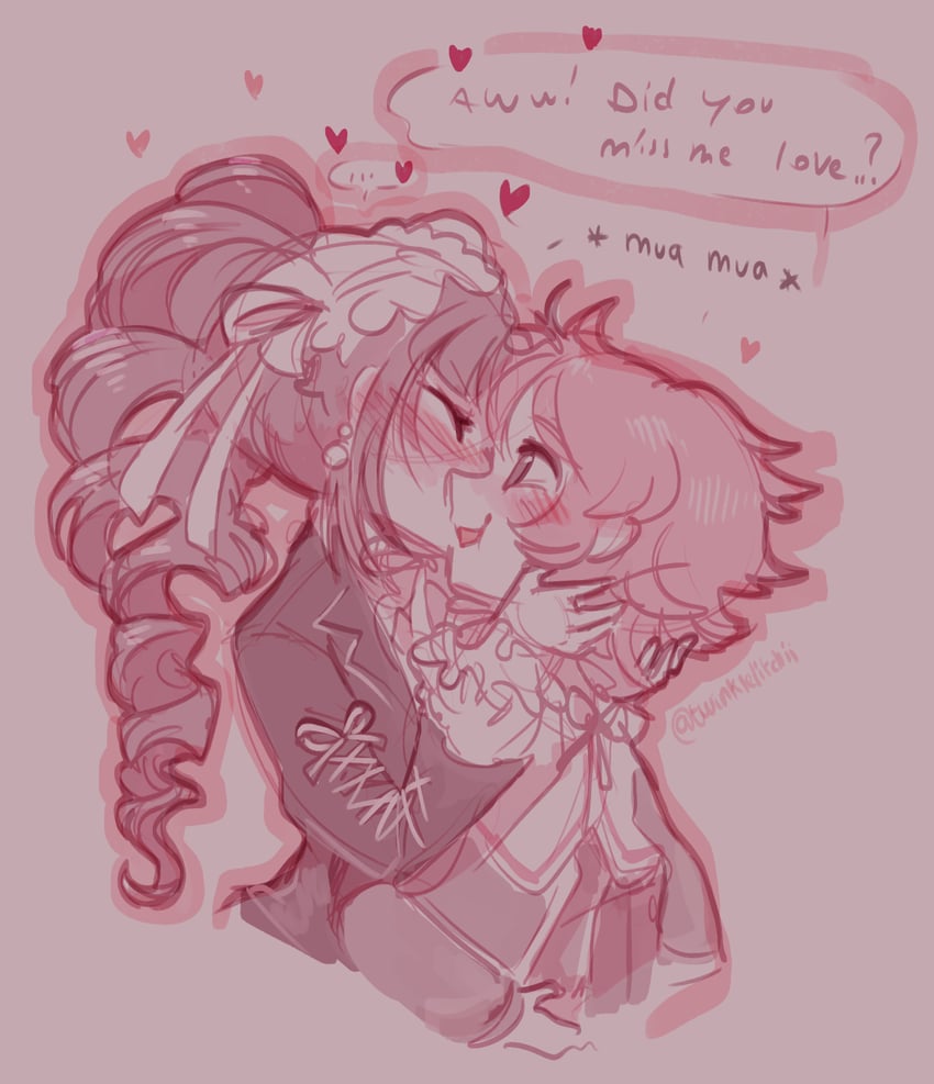celestia ludenberg and fujisaki chihiro (danganronpa and 1 more) drawn by twinklelitchii