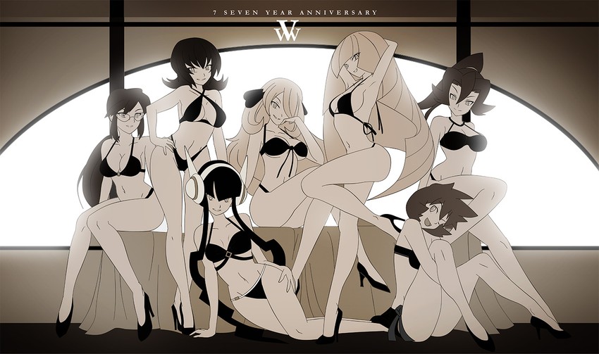 cynthia, misty, lusamine, elesa, sabrina, and 2 more (pokemon and 5 more) drawn by vivivoovoo