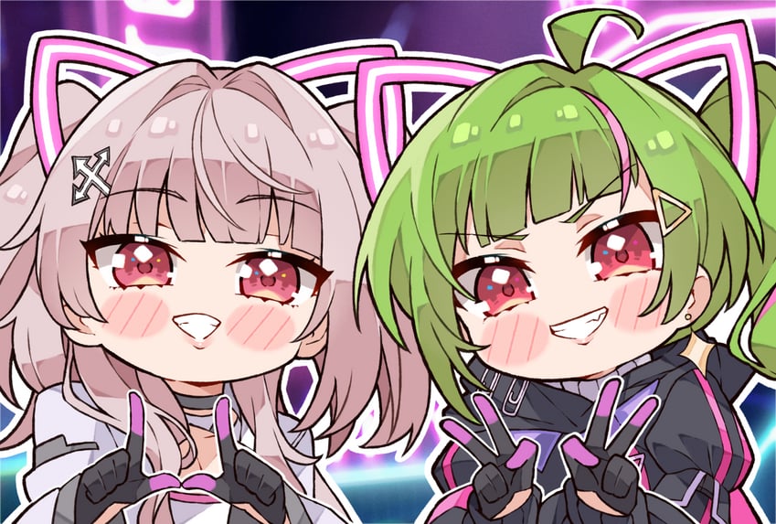 delutaya and mitwun (indie virtual youtuber) drawn by kukie-nyan