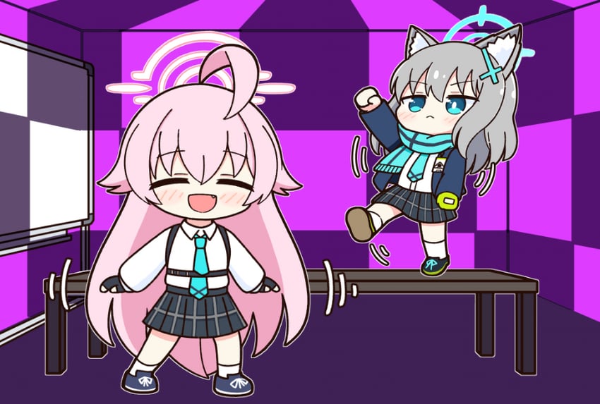 shiroko and hoshino (blue archive and 1 more) drawn by achilles_(yosshyachillesd)