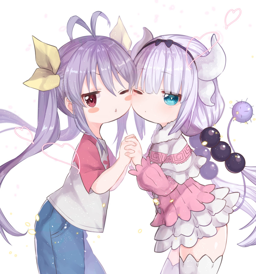 kanna kamui and miyauchi renge (kobayashi-san chi no maidragon and 1 more) drawn by r@ito