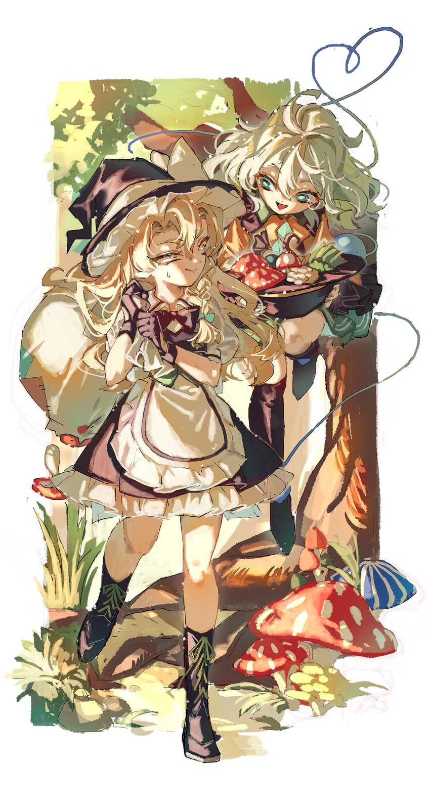 kirisame marisa and komeiji koishi (touhou) drawn by ndasuzu_(n64qd11)