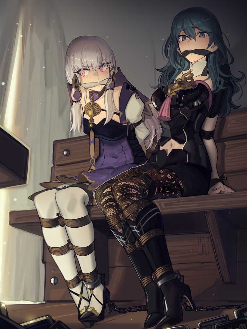 female byleth and lysithea von ordelia (fire emblem and 1 more) drawn by cad_(caddo)