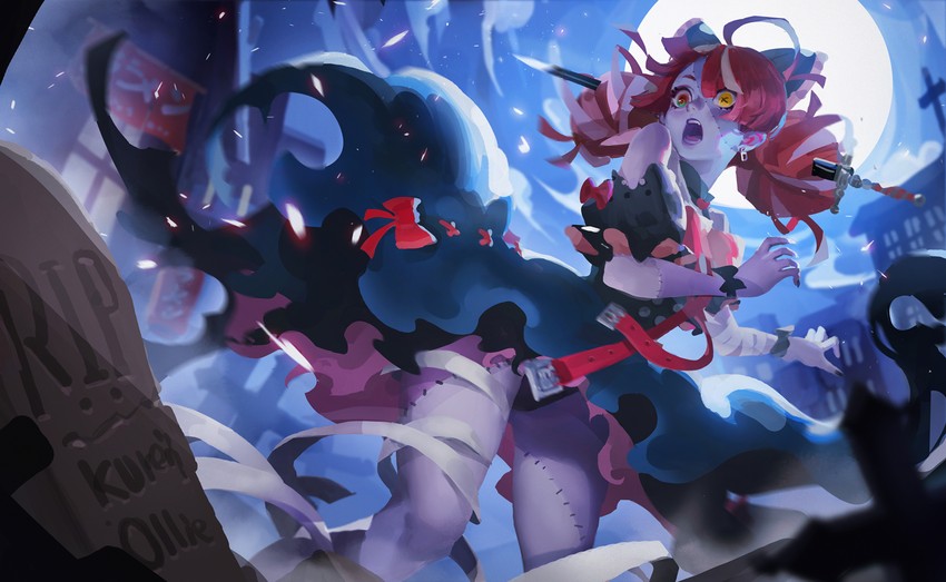 kureiji ollie (hololive and 1 more) drawn by wuya_tian