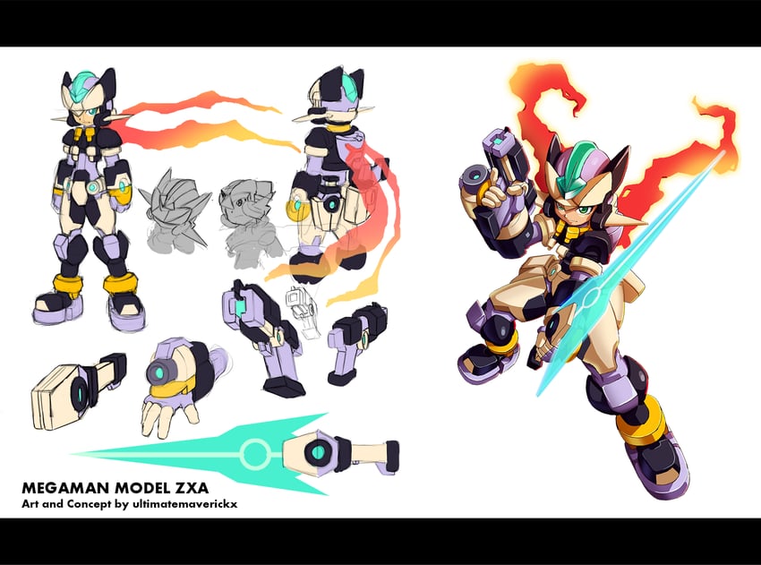 vent, model x, model zx, model z, and model a (mega man and 2 more) drawn by ultimatemaverickx