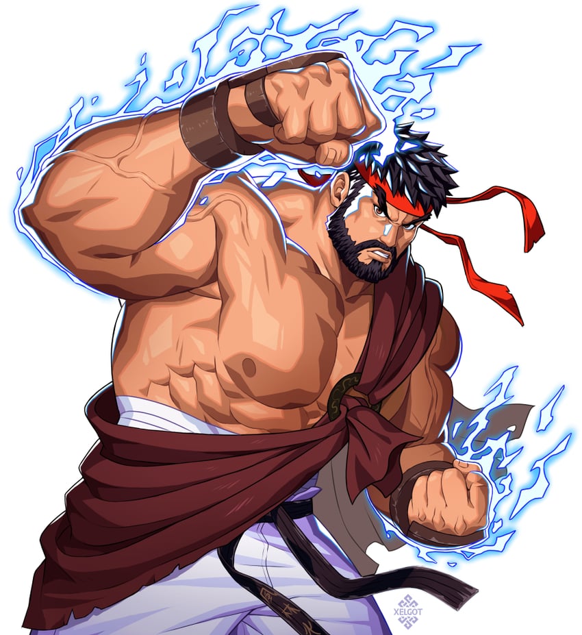ryu (street fighter and 1 more) drawn by xelgot