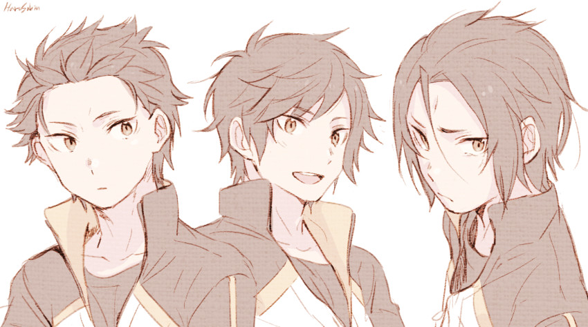 natsuki subaru (re:zero kara hajimeru isekai seikatsu) drawn by harusabin