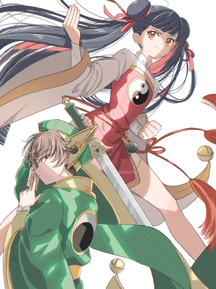 li syaoran and li meiling (cardcaptor sakura) drawn by rii2a77ru