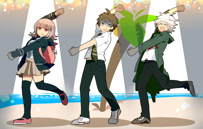 nanami chiaki, komaeda nagito, and hinata hajime (danganronpa and 3 more) drawn by morinaga777