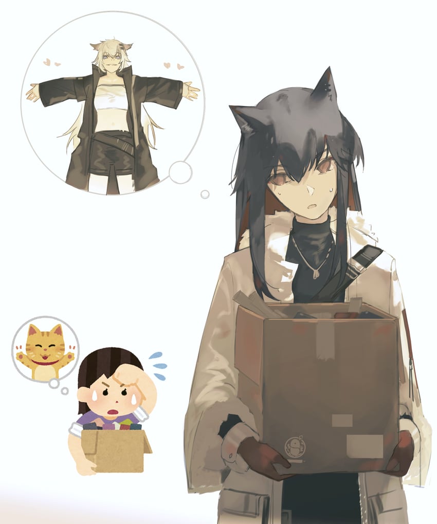 texas and lappland (arknights and 1 more) drawn by yuishironeko