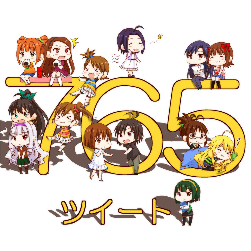 hoshii miki, kisaragi chihaya, amami haruka, kikuchi makoto, shijou takane, and 9 more (idolmaster) drawn by kisaragi_ichigo