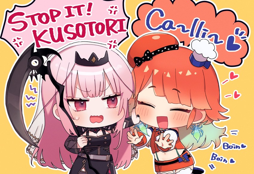 mori calliope and takanashi kiara (hololive and 1 more) drawn by tamawo_(mu_gi2)