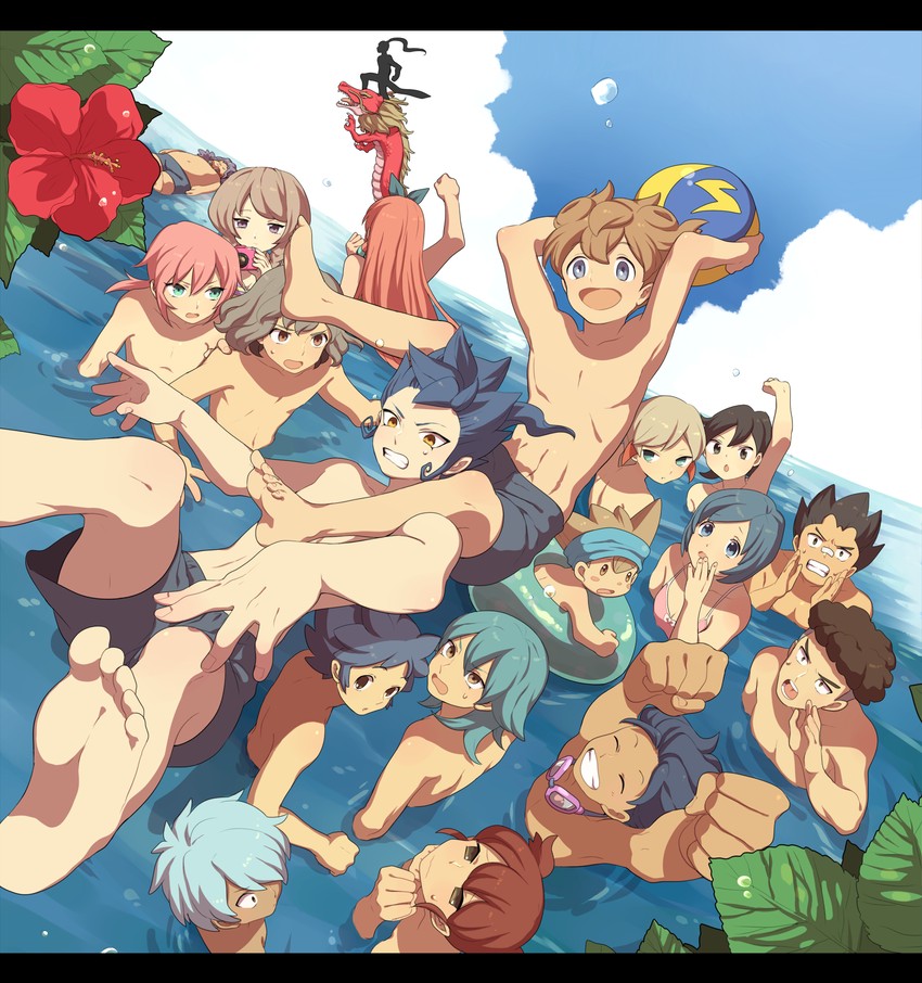kirino ranmaru, shindou takuto, kariya masaki, matsukaze tenma, tsurugi kyousuke, and 14 more (inazuma eleven and 1 more) drawn by kudou_akira