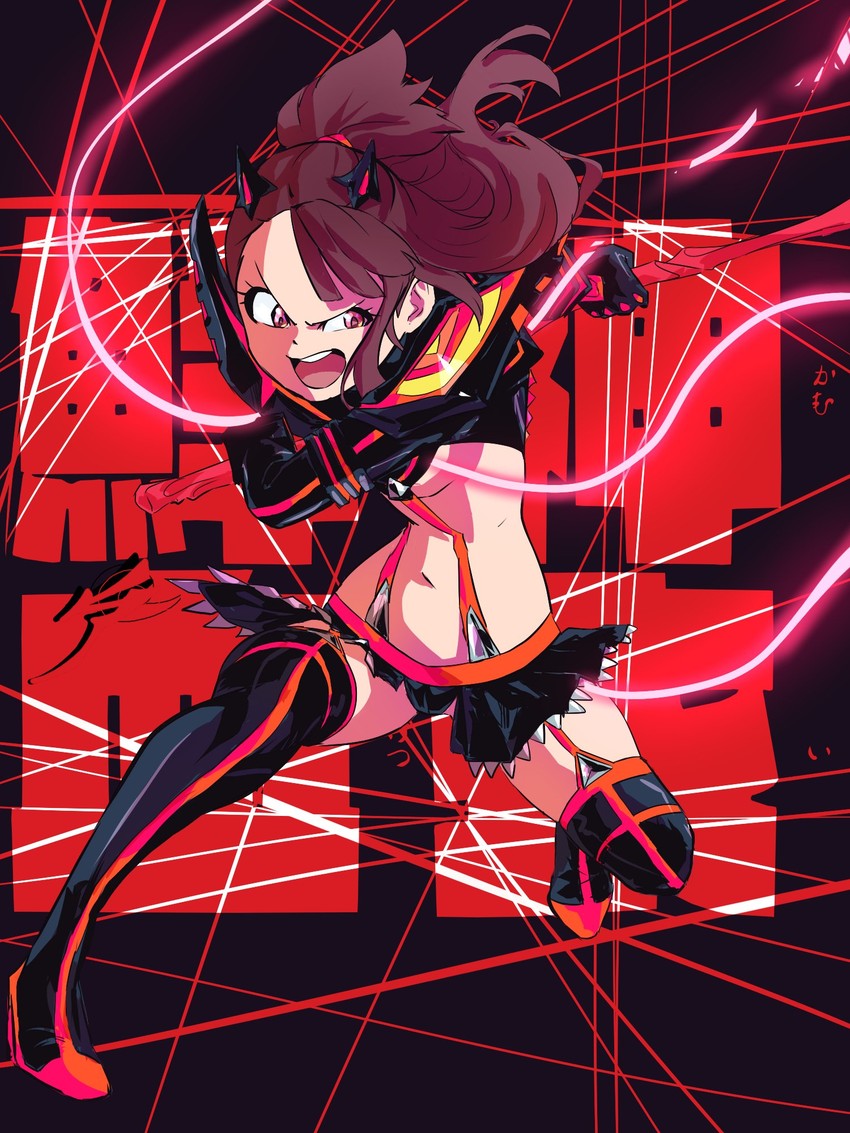 matoi ryuuko, senketsu, kagari atsuko, and erica mendez (kill la kill and 2 more) drawn by aetherion