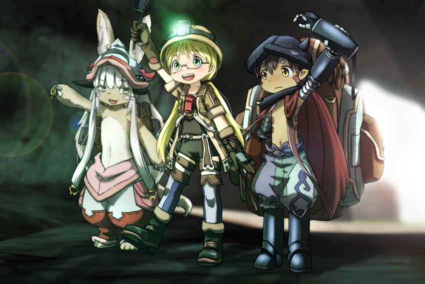 nanachi, reg, and riko (made in abyss) drawn by genya_(genya67)