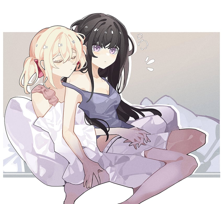 nishikigi chisato and inoue takina (lycoris recoil) drawn by haobuguniao