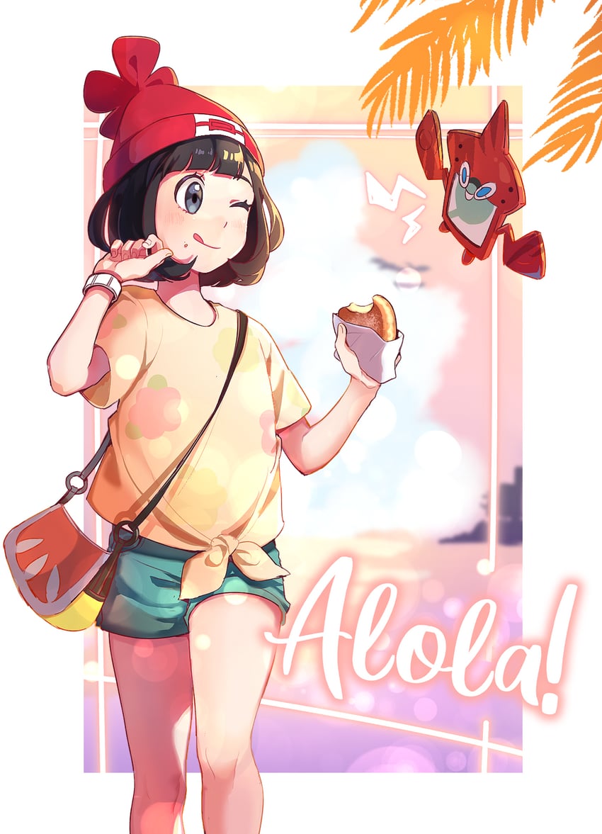 selene, rotom, and rotom dex (pokemon and 1 more) drawn by cheese_(yongggam)